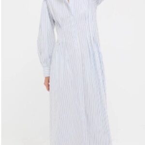 Tuckernuck Blue and White Striped Corrine Long Sleeve Dress NWT Sz M
